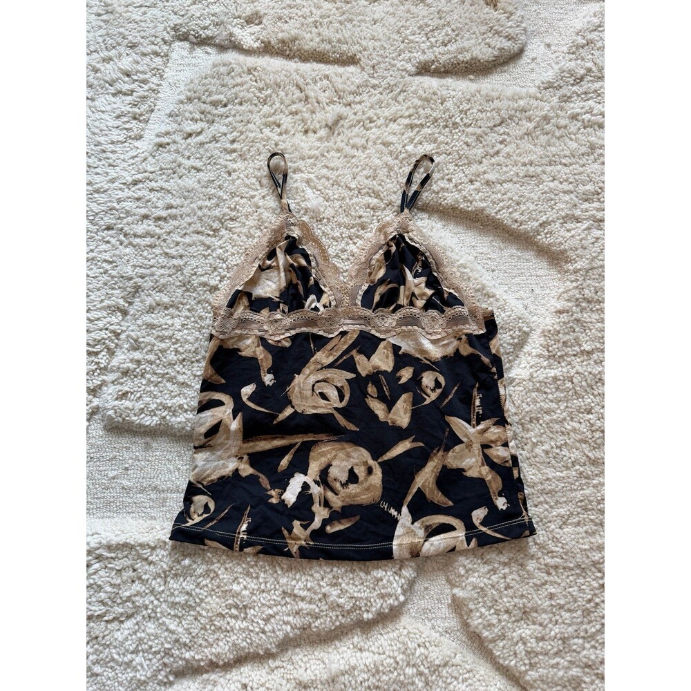 Vintage Y2K Gilligan & O’Malley Floral Lace Trim Camisole Top